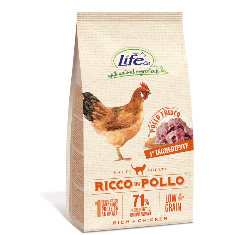 GATTO LIFECAT LOW GRAIN 1.5KG RICCO IN POLLO