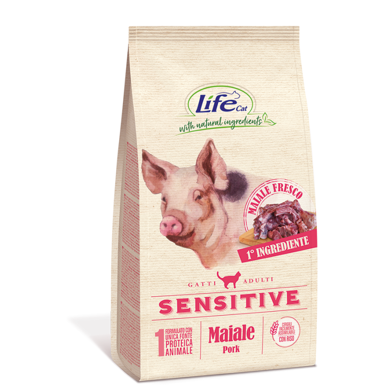 GATTO LIFECAT SENSITIVE 1.5KG MAIALE