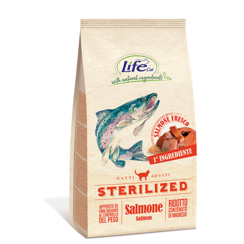 GATTO LIFECAT STERILIZED 1.5KG SALMONE