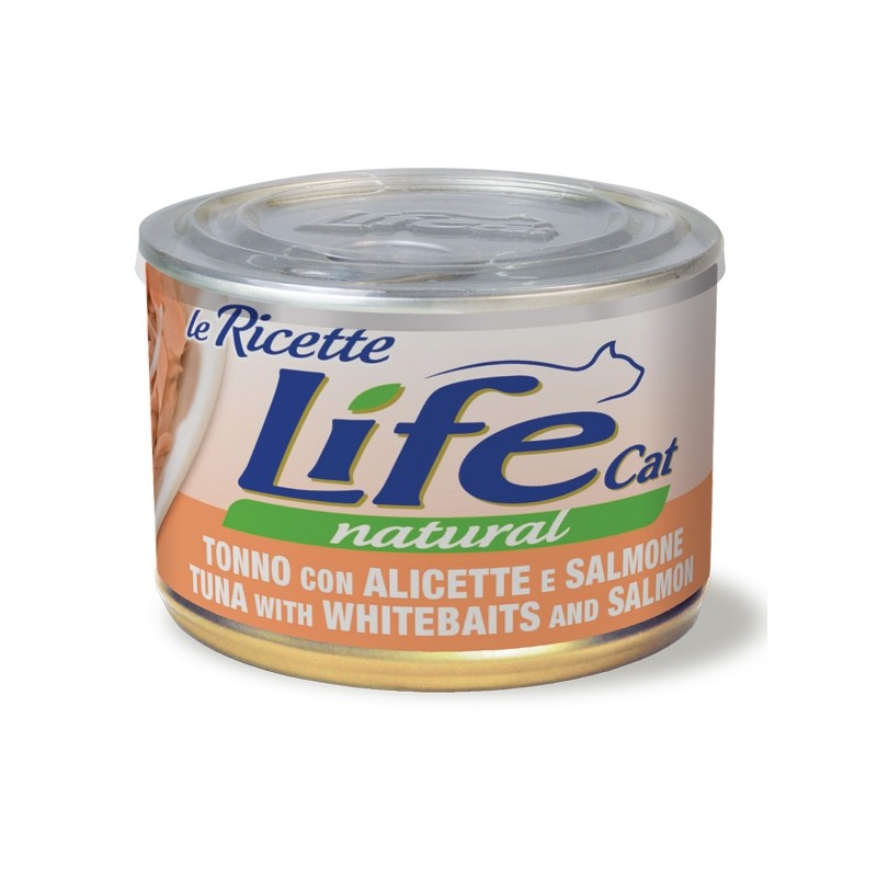 GATTO LIFECAT RICETTE 150GR TONNO CON ALICETTE E SALMONE