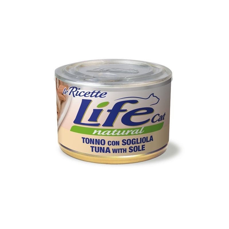 GATTO LIFECAT RICETTE 150GR TONNO E SOGLIOLA