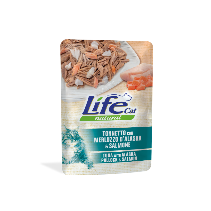 GATTO LIFECAT BUSTA 70GR TONNO CON MERLUZZO ALASKA