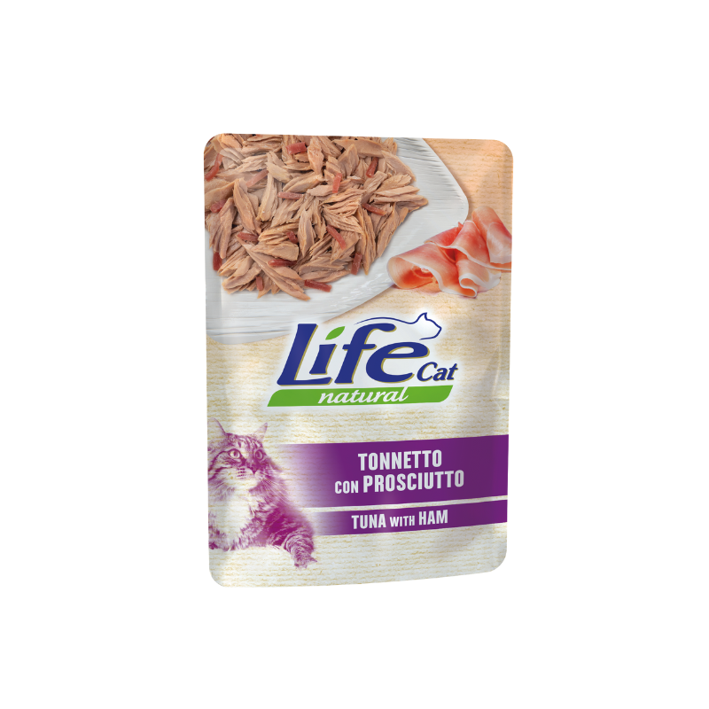 GATTO LIFECAT BUSTA 70GR TONNETTO CON PROSCIUTTO