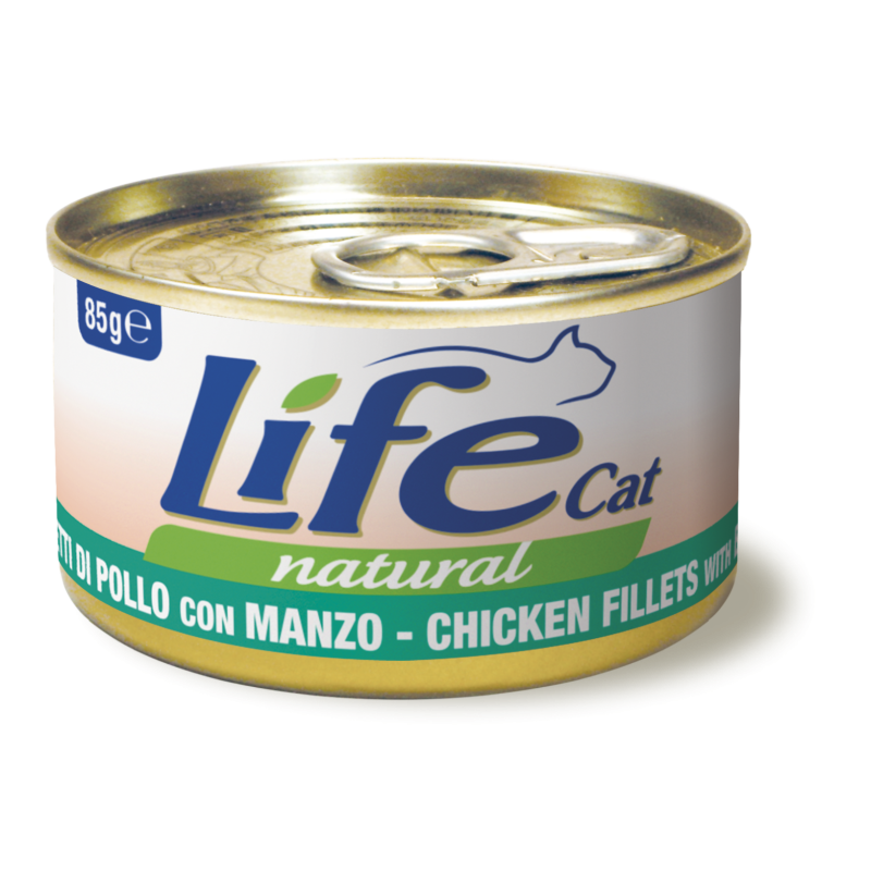 GATTO LIFECAT 85GR POLLO MANZO