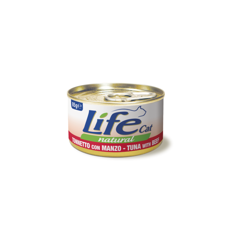 GATTO LIFECAT 85GR TONNO CON MANZO