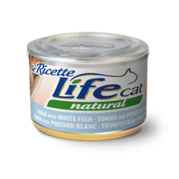 GATTO LIFECAT RICETTE 150GR TONNO PESCE BIANCO