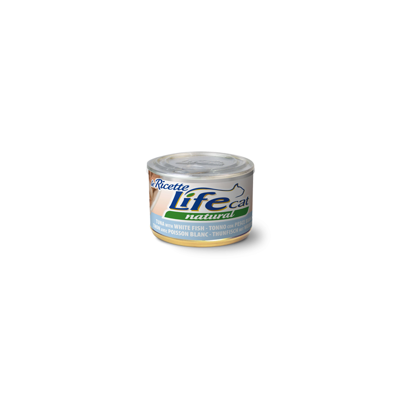 GATTO LIFECAT RICETTE 150GR TONNO PESCE BIANCO