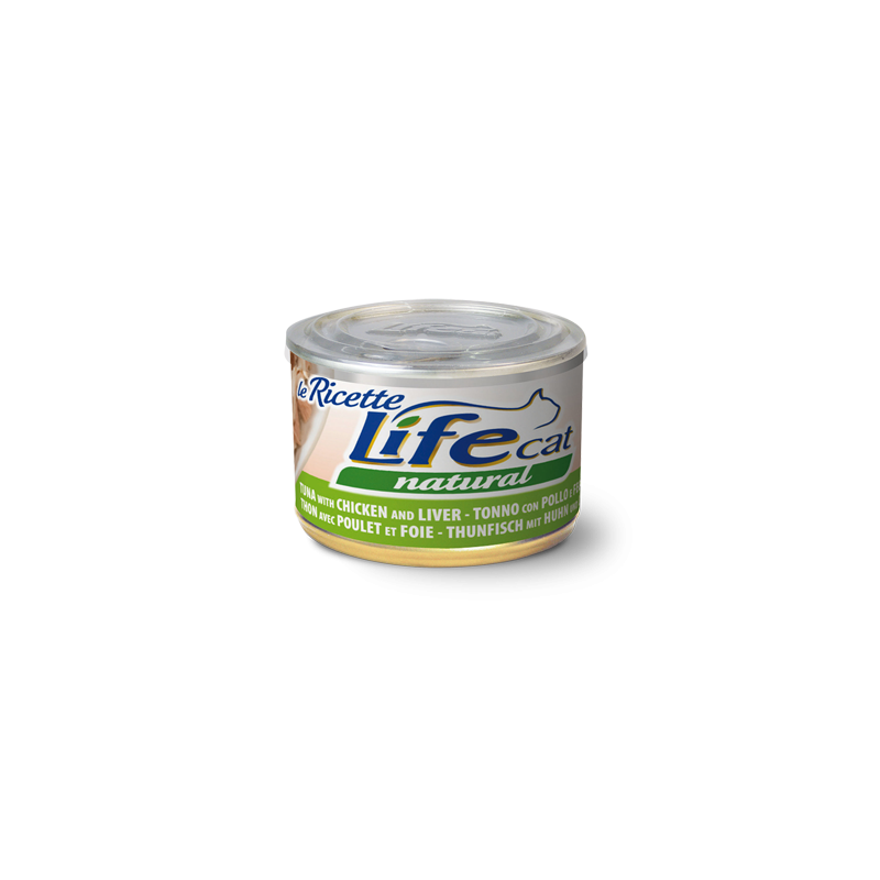 GATTO LIFECAT RICETTE 150GR TONNO POLLO E FEGATINI