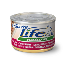 GATTO LIFECAT RICETTE 150GR TONNO MANZO E PROSCIUTTO