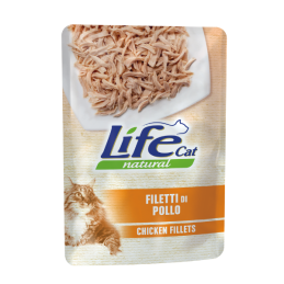 GATTO LIFECAT BUSTA 70GR FILETTI POLLO