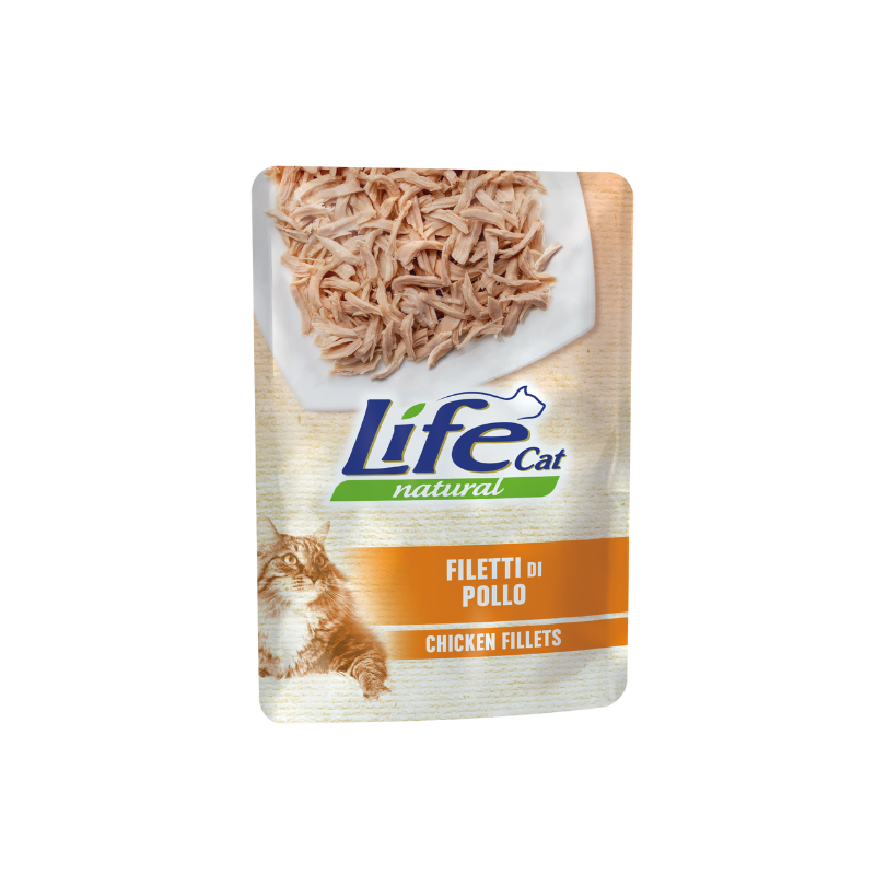 GATTO LIFECAT BUSTA 70GR FILETTI POLLO