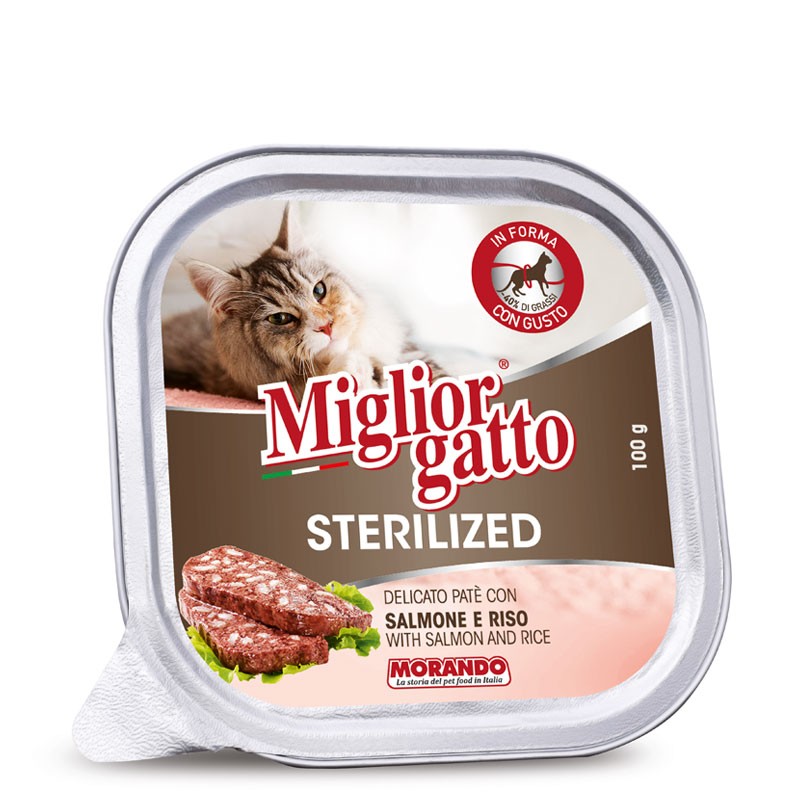 GATTO MIGLIORGATTO STERILIZED 100GR SALMONE