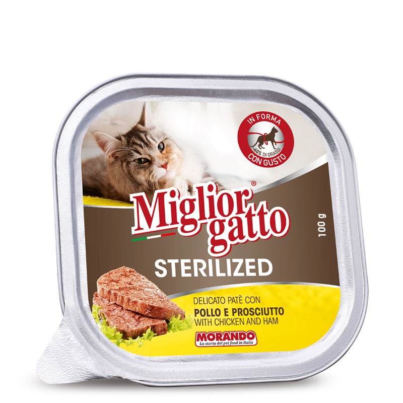 GATTO MIGLIORGATTO STERILIZED 100GR POLLO PROSCIUTTO