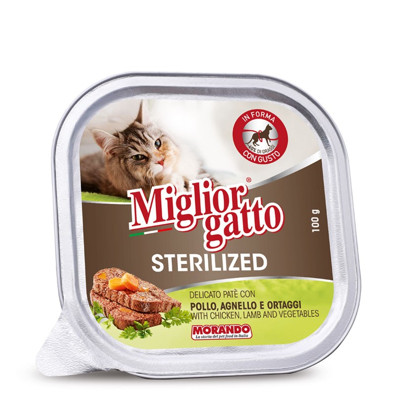 GATTO MIGLIORGATTO STERILIZED 100GR POLLO AGNELLO