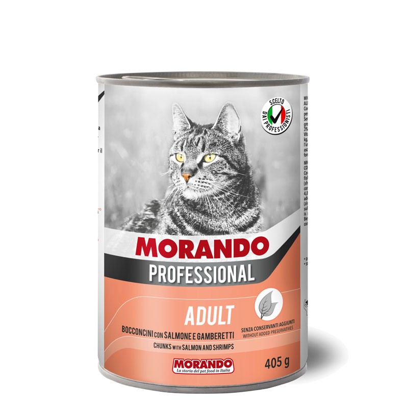 GATTO MORANDO PROFESSIONAL ADULT 405GR BOCCONI GAMBERETTI E SALMONE