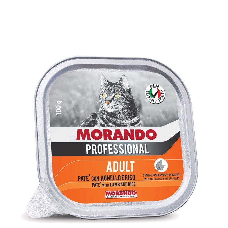 GATTO MORANDO PROFESSIONAL 100GR VASCHETTA AGNELLO RISO