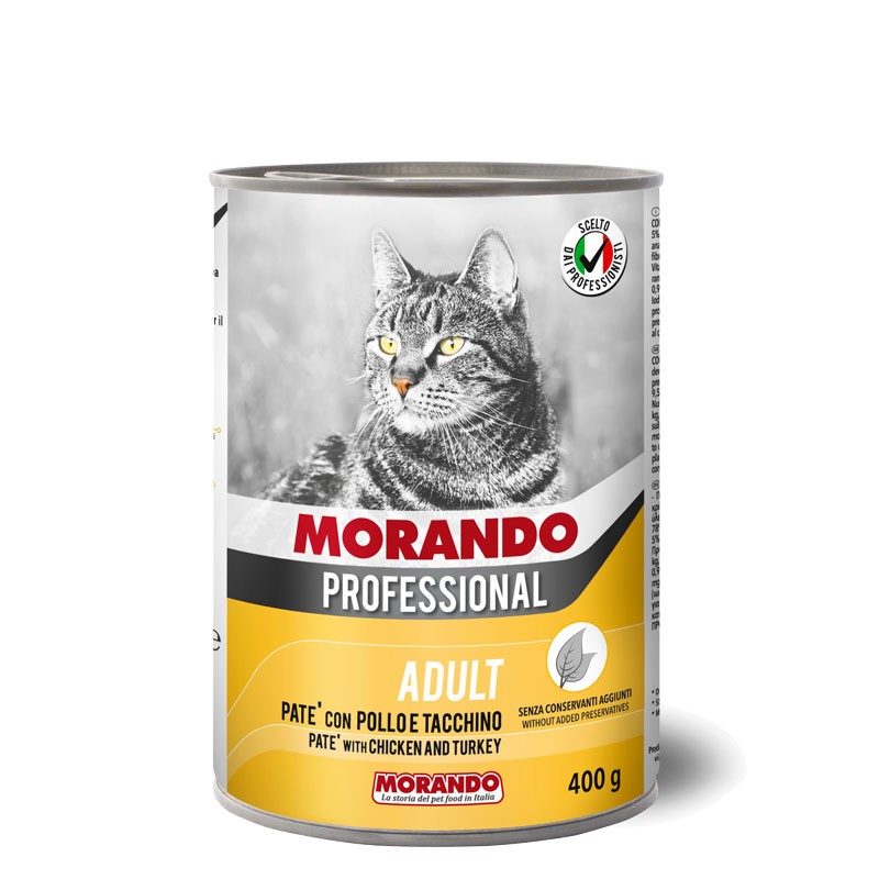 GATTO MORANDO PROFESSIONAL ADULT 400GR PATE POLLO TA