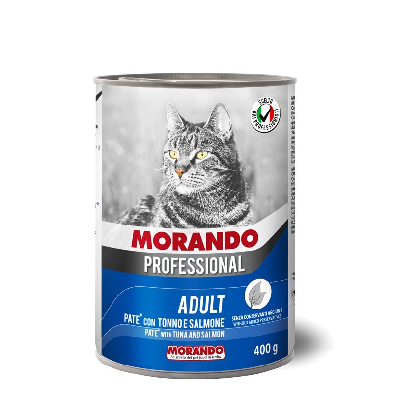 GATTO MORANDO PROFESSIONAL ADULT 400GR PATE TONNO E SALMONE