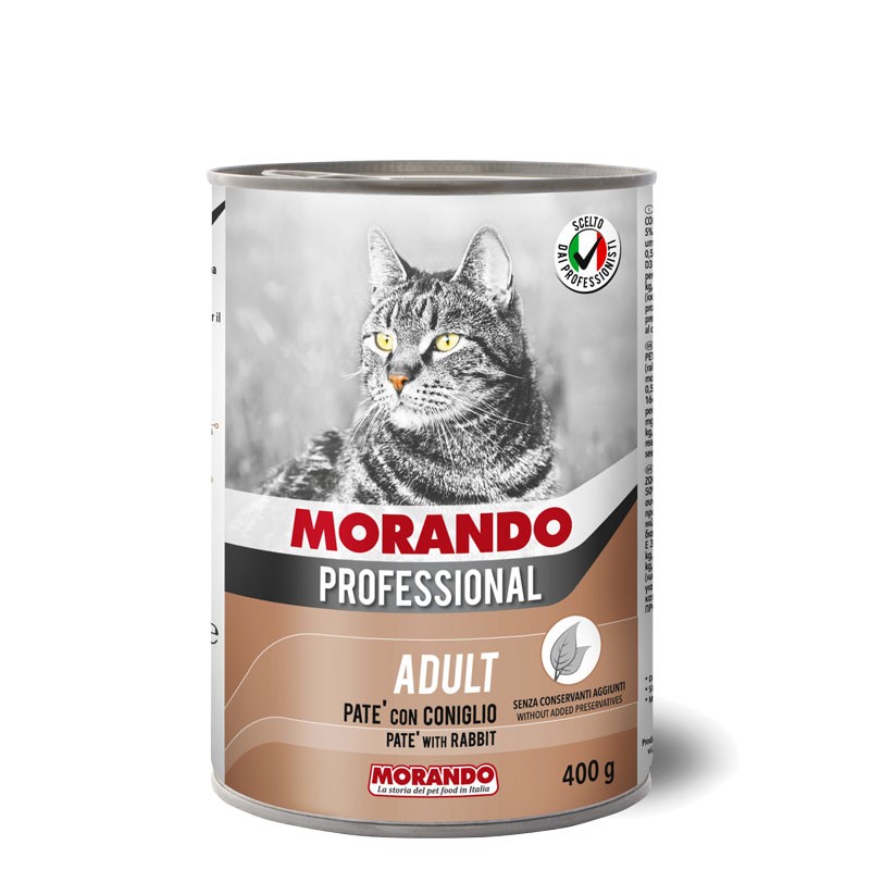 GATTO MORANDO PROFESSIONAL ADULT 400GR PATE CONIGLIO