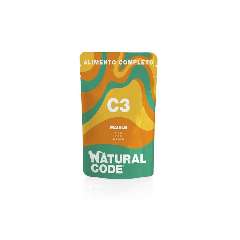 GATTO NATURAL CODE 70GR BUSTA C3 COMPLET MAIALE