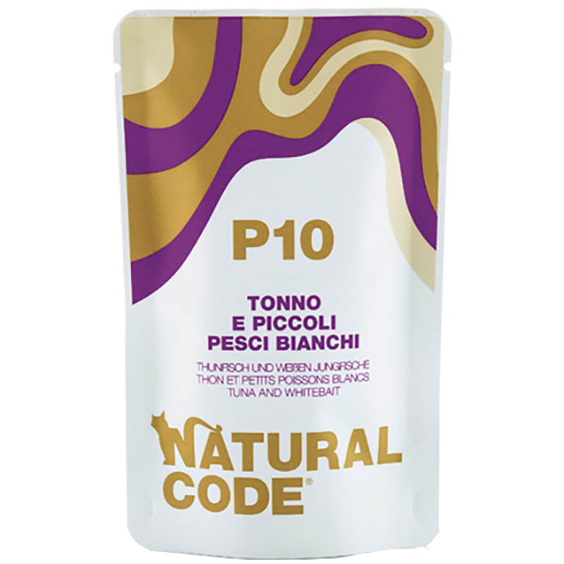 GATTO NATURAL CODE 70GR P10 BUSTA TONNO PESCI BIANCHI