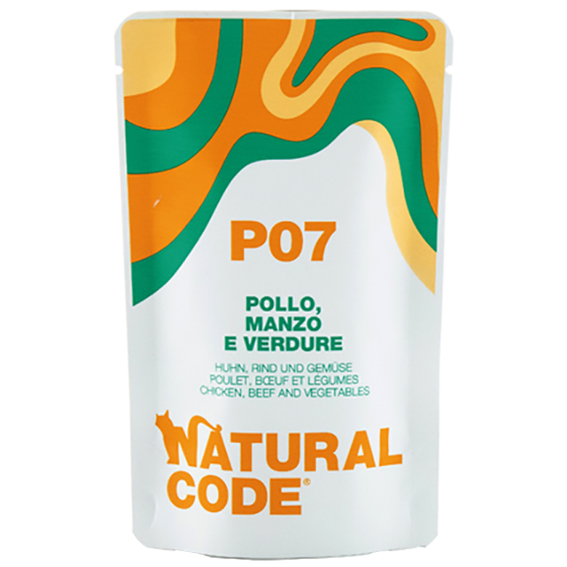 GATTO NATURAL CODE 70GR P07 BUSTA POLLO MANZO VERDURE