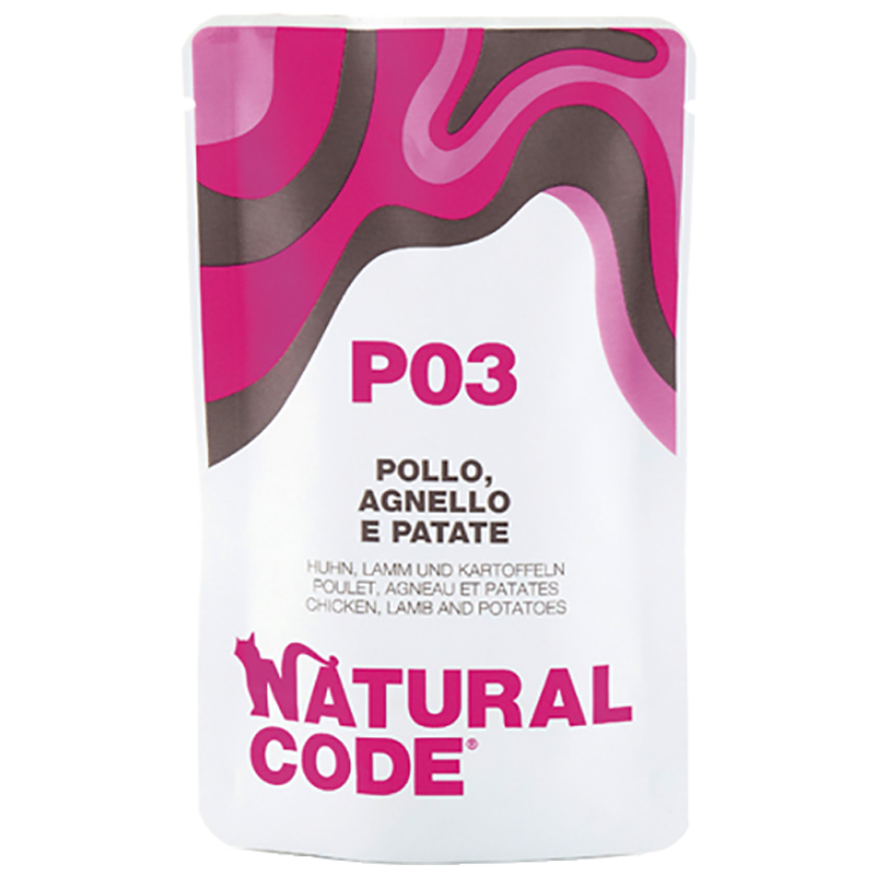 GATTO NATURAL CODE 70GR P03 BUSTA POLLO AGNELLO PATATE