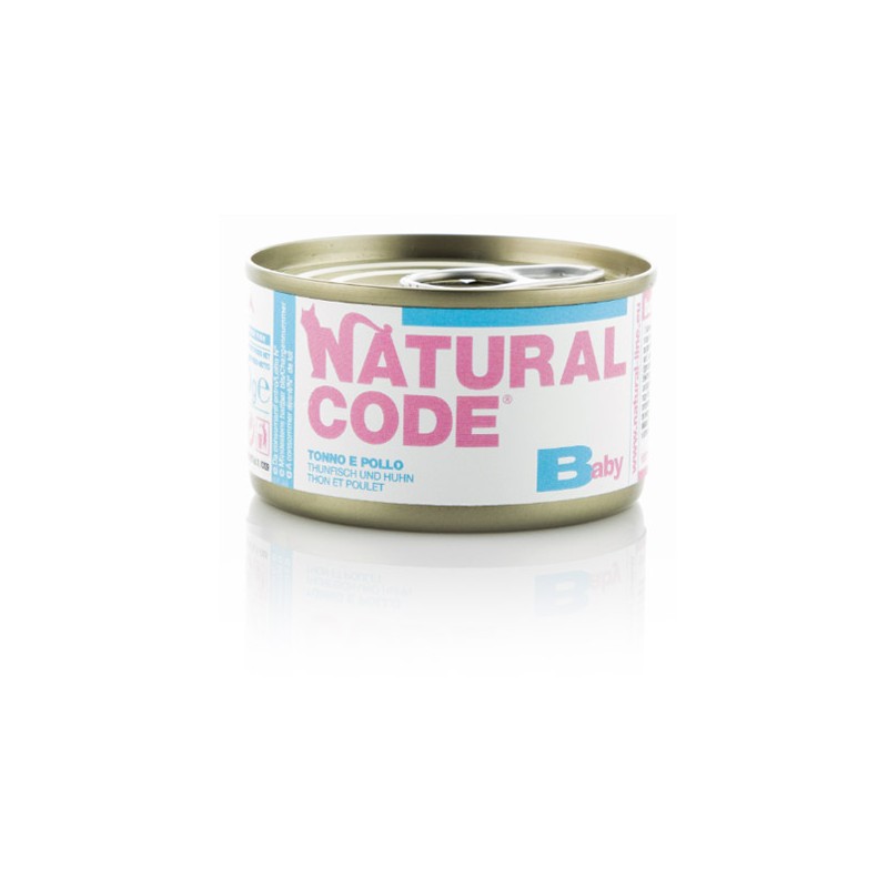 GATTO NATURAL CODE 85GR KITTEN BABY TONNO POLLO