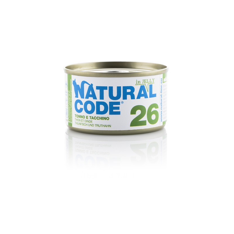 GATTO NATURAL CODE 85GR 26 JELLY TONNO E TACCHINO