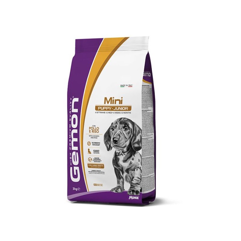 CANE GEMON PUPPY JUNIOR 3KG MINI POLLO RISO