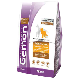 CANE GEMON PUPPY JUNIOR 15KG MEDIUM POLLO RISO