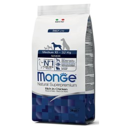 CANE MONGE SENIOR 3KG MEDIUM POLLO E RISO