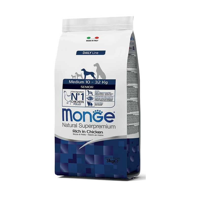 CANE MONGE SENIOR 3KG MEDIUM POLLO E RISO