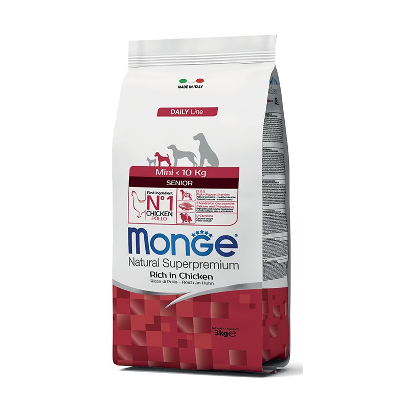 CANE MONGE SENIOR 3KG MINI POLLO