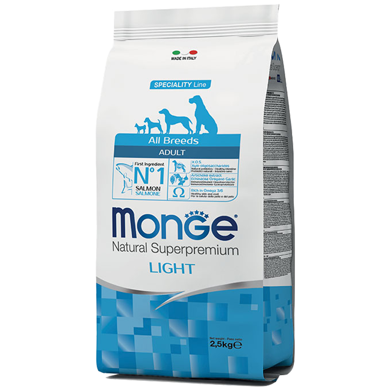 CANE MONGE ALLBREED LIGHT 2.5KG SALMONE RISO