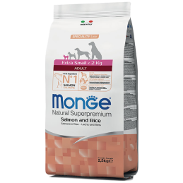 CANE MONGE ADULT 2.5KG EXTRA SMALL SALMONE E RISO