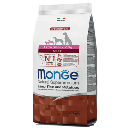 CANE MONGE ADULT 800GR EXTRA SMALL AGNELLO RISO PAT