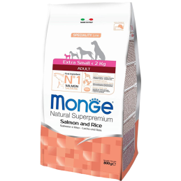 CANE MONGE ADULT 800GR EXTRA SMALL SALMONE E RISO