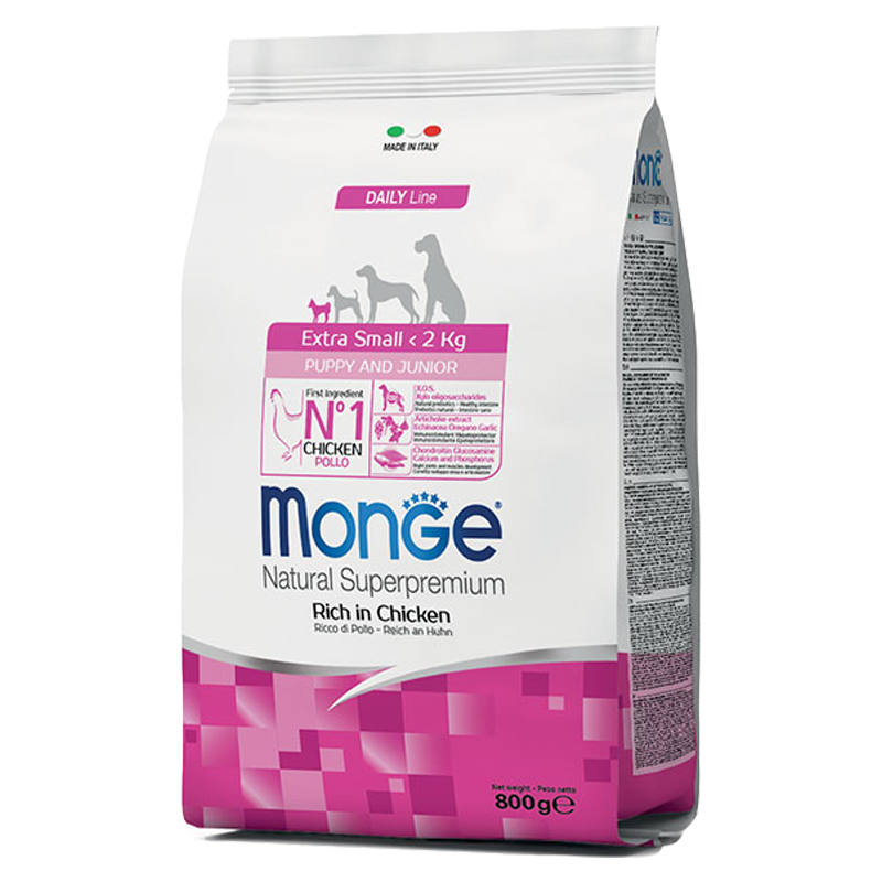 CANE MONGE PUPPY 800GR EXTRA SMALL POLLO E RISO