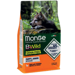 CANE MONGE BWILD G.FREE PUPPY/JUNIOR 2.5KG ANATRA/PAT