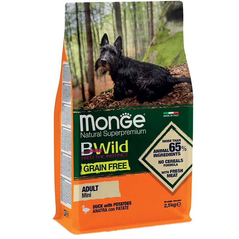 CANE MONGE BWILD G.FREE 2.5KG MINI ANATRA PATATE