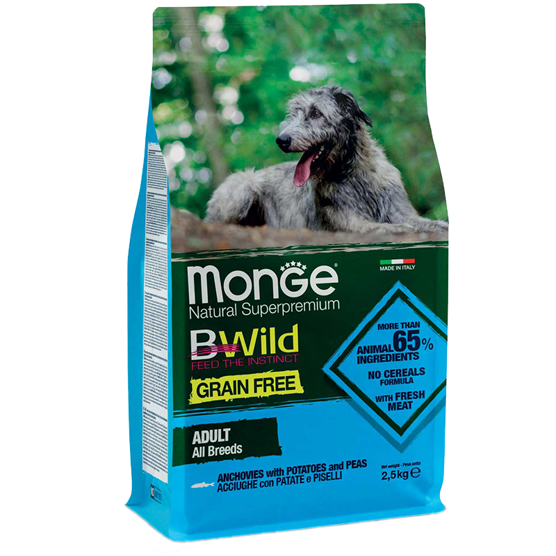 CANE MONGE BWILD G.FREE 12KG ACCIUGHE PATATE PISELLI