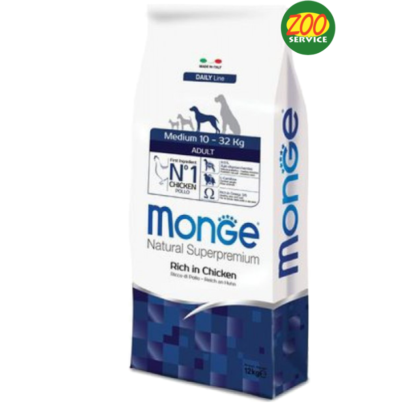 CANE MONGE ADULT 12KG MEDIUM POLLO E RISO