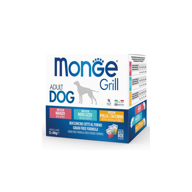 CANE MONGE GRILL MIX MULTIPACK 100GR ADULT MAN/MER/POL