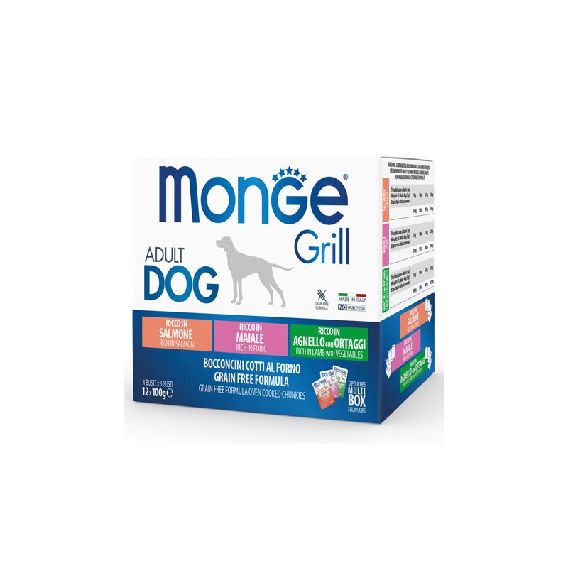 CANE MONGE GRILL MIX MULTIPACK 100GR ADULT SAL/MAI/AGN