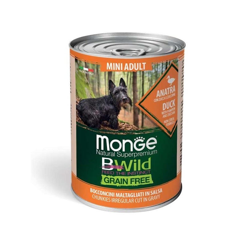 CANE MONGE BWILD G.FREE 400GR MINI ANATRA/ZUCCA/ZUCCH.LATT