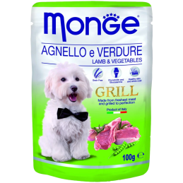 CANE MONGE GRILL 100GR BUSTA AGNELLO VERDURE