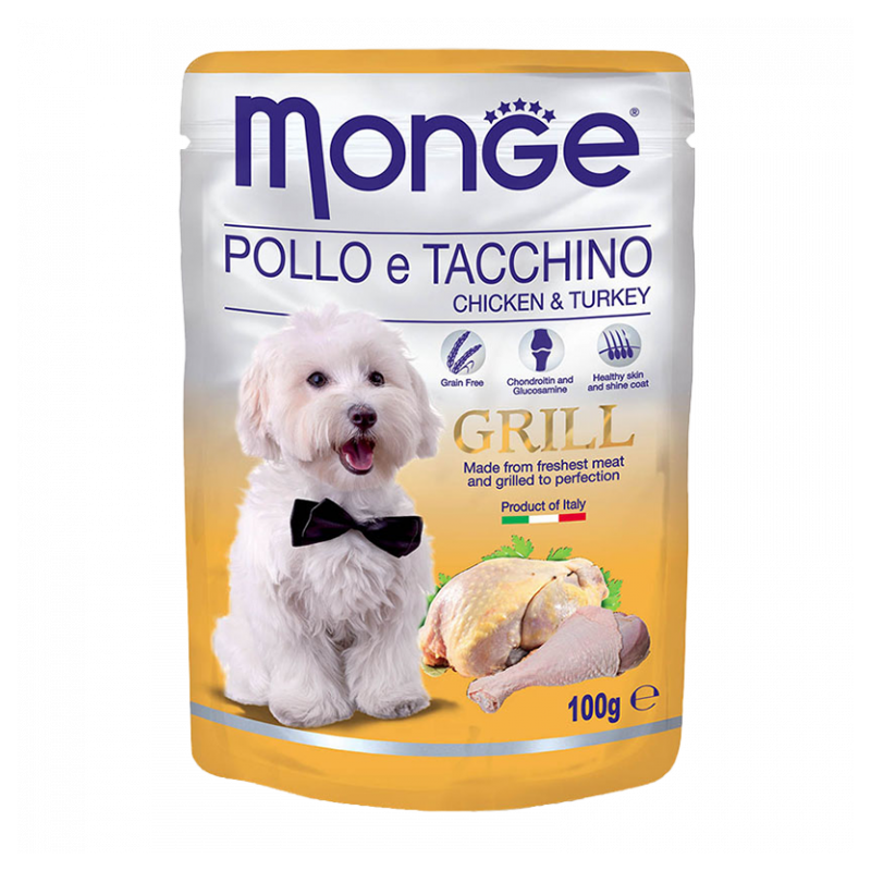 CANE MONGE GRILL 100GR BUSTA POLLO TACCHINO