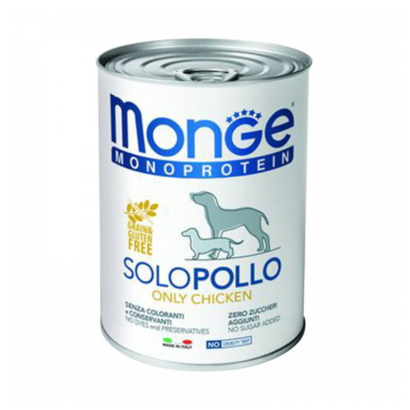 CANE MONGE SOLO PATE 400GR POLLO