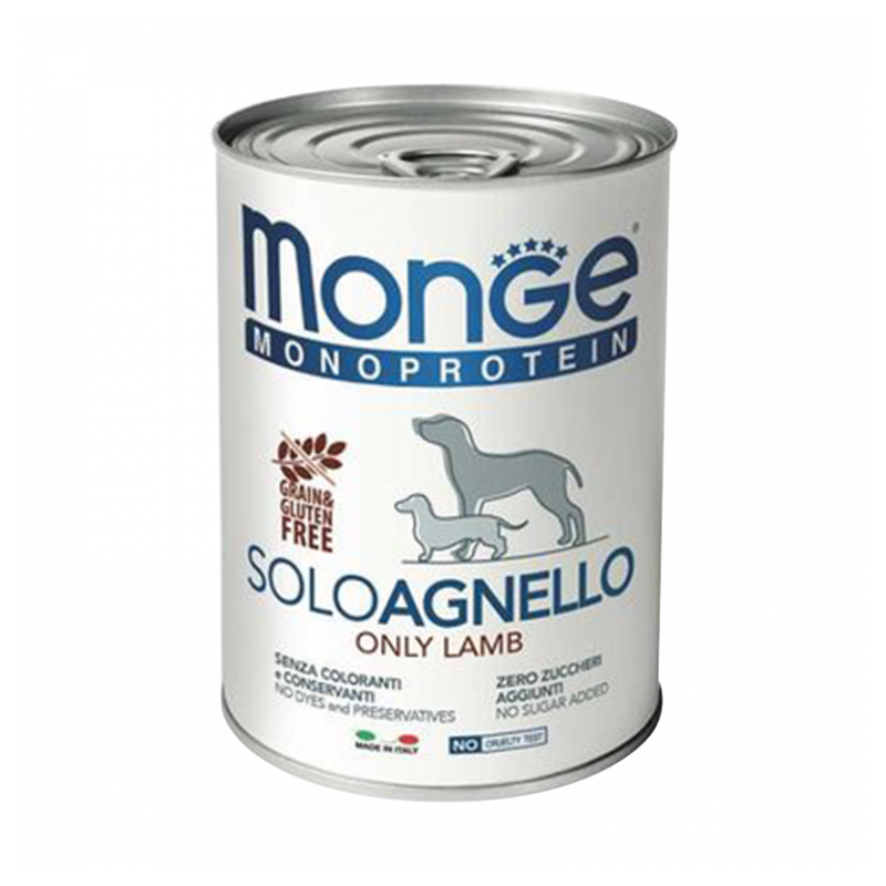 CANE MONGE SOLO PATE 400GR AGNELLO